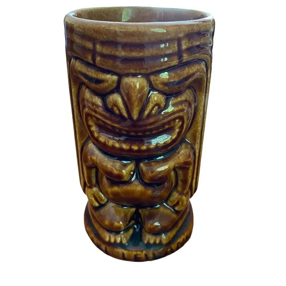 Vintage Tiki Mug Leilani Brown Ceramic